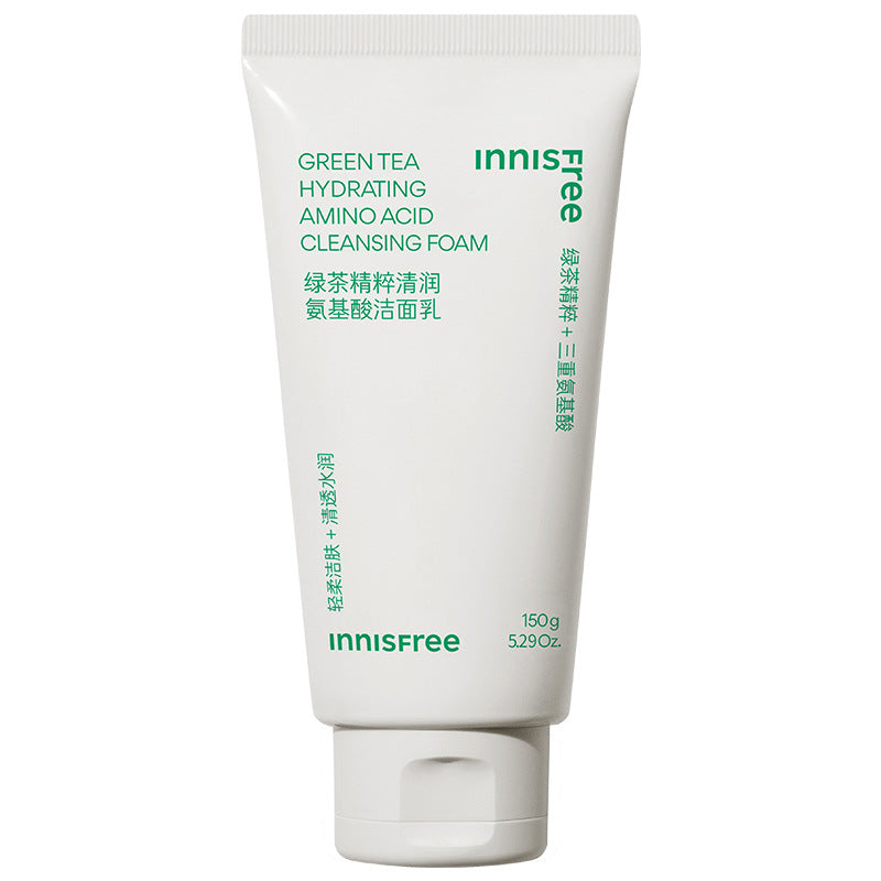 Innisfree Green Tea Amino Acid Facial Cleanser Deep Cleansing, Moisturizing and Oil Control Foam Facial Cleanser, Moisturizing and Not Tight