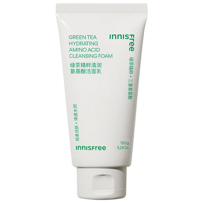 Innisfree Green Tea Amino Acid Facial Cleanser Deep Cleansing, Moisturizing and Oil Control Foam Facial Cleanser, Moisturizing and Not Tight