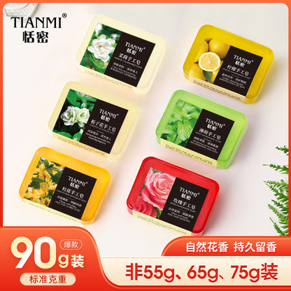 Tianmi 90g series jasmine rose mint osmanthus lemon honey essential oil soap deep cleansing face wash