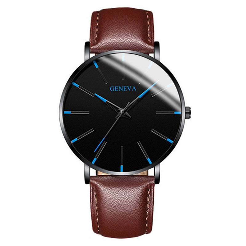 fashion blue needle men's watch men's watch quartz watch mesh belt spot one piece