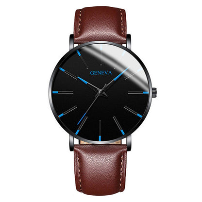 fashion blue needle men's watch men's watch quartz watch mesh belt spot one piece