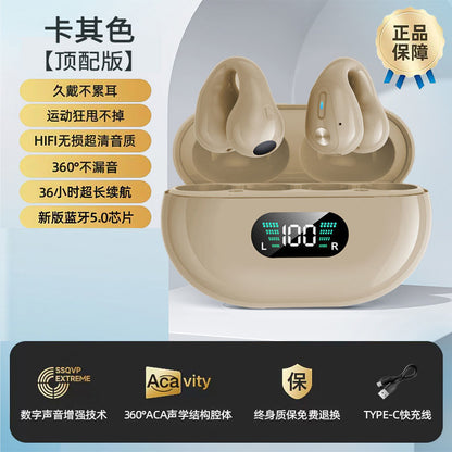 True bone conduction clip-on bluetooth headset wireless  binaural high-value, ultra-clear sound quality, ultra-long standby