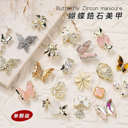 Twilight Rogge Manicure New Super Flash Butterfly Zircon Color Preservation Electroplating Non-fading Jewelry Nail Decoration Sticker