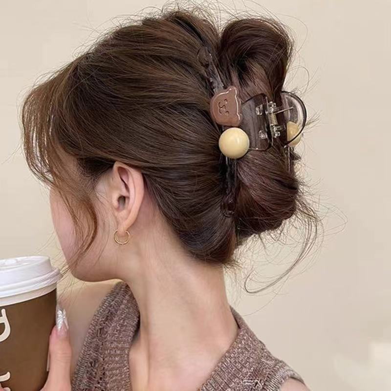 new spring and summer grab clip large shark clip is not loose sense of luxury, back of the head hair grip clip hair ornament women