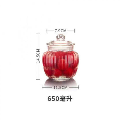 Pickle jar transparent glass jar household pickled sealed jar glass bottle with lid small pickle jar storage jar