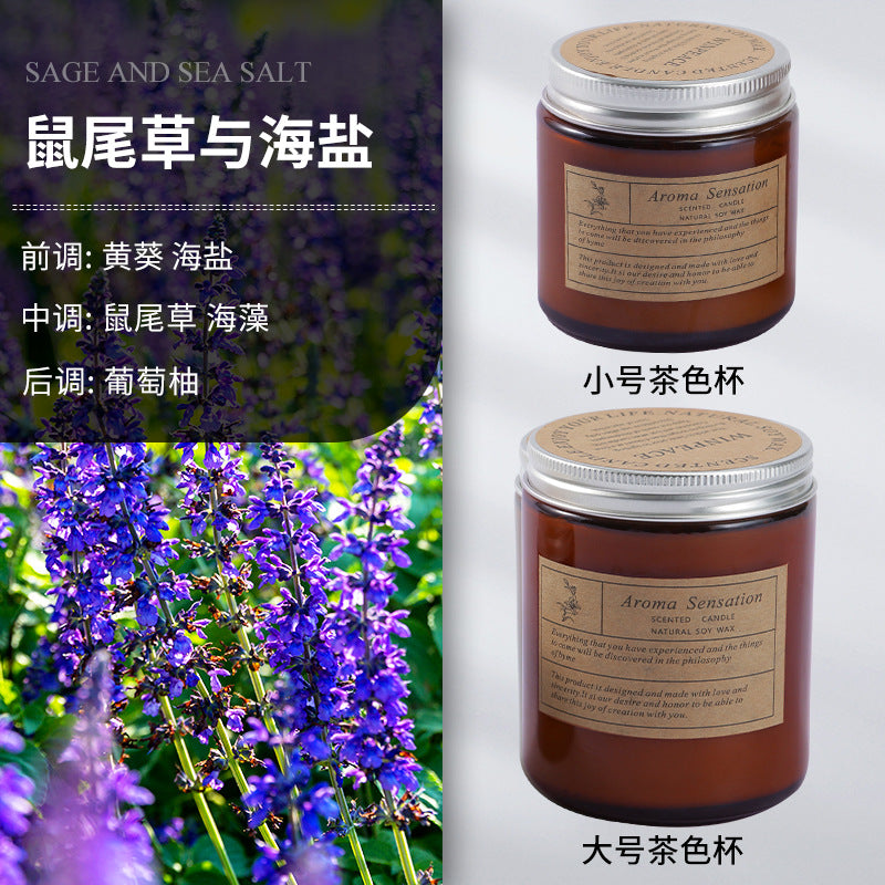 Scented candles smokeless handmade soy candles Romantic vibe aromatherapy essential oil candles glass candles
