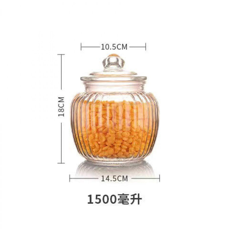 Pickle jar transparent glass jar household pickled sealed jar glass bottle with lid small pickle jar storage jar