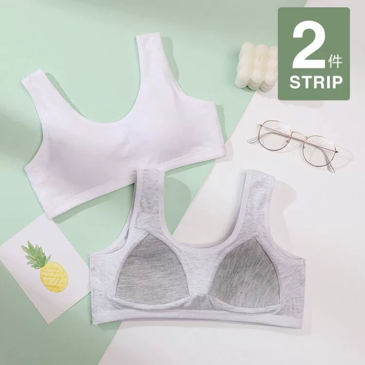 Middle school student underwear female 16-year-old girl bra new junior high school student development period Korean version of cotton thin sports vest