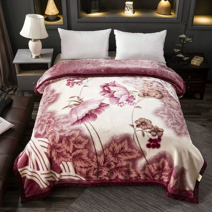 Thickened Raschel Blanket Winter Warm Blanket Flannel Cover Blanket Bed Sheet Double Layer Antistatic Cloud Blanket