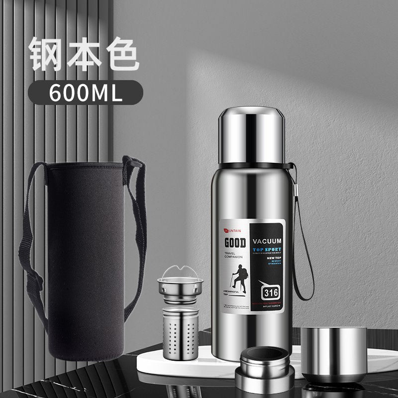 stainless steel thermos mug large capacity portable outdoor food grade vacuum car travel jug all-steel thermos mug
