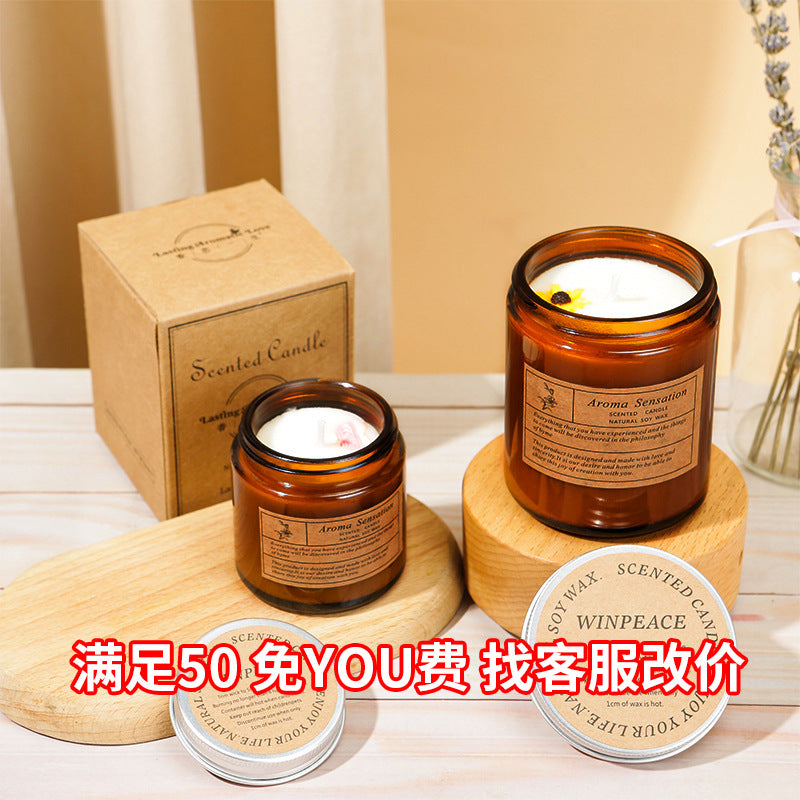 Scented candles smokeless handmade soy candles Romantic vibe aromatherapy essential oil candles glass candles