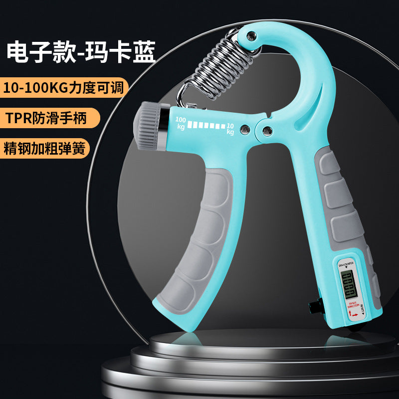 Adjustable electronic counting grip strength device, 10-100kg unisex muscle exercise fitness hand strength device