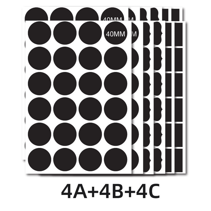 Black self-adhesive labels can be repeatedly erased and written on matte blackboard stickers 4cm round 4x6 square special-shaped stickers