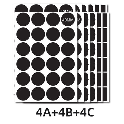 Black self-adhesive labels can be repeatedly erased and written on matte blackboard stickers 4cm round 4x6 square special-shaped stickers