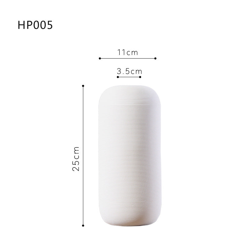 Nordic minimalist home living room flower arrangement decoration ins wabi sabi wind homestay decoration plain embryo striped vase