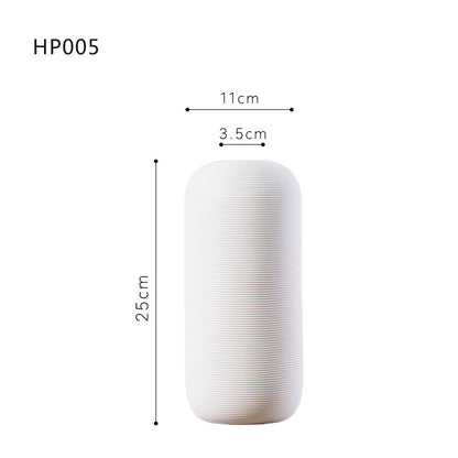 Nordic minimalist home living room flower arrangement decoration ins wabi sabi wind homestay decoration plain embryo striped vase