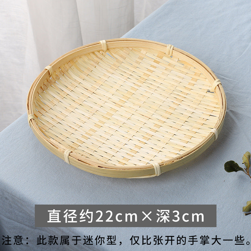 Drying basket, handmade bamboo dustpan, bamboo plaque tray, bamboo weaving product, farmhouse washing decoration, drainage sieve, fruit basket