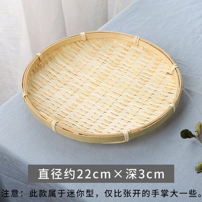 Drying basket, handmade bamboo dustpan, bamboo plaque tray, bamboo weaving product, farmhouse washing decoration, drainage sieve, fruit basket