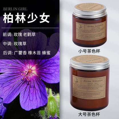 Scented candles smokeless handmade soy candles Romantic vibe aromatherapy essential oil candles glass candles