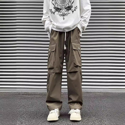 American high street cargo pants men's spring and autumn trendy brand outdoor performance pants straight large size casual long pants