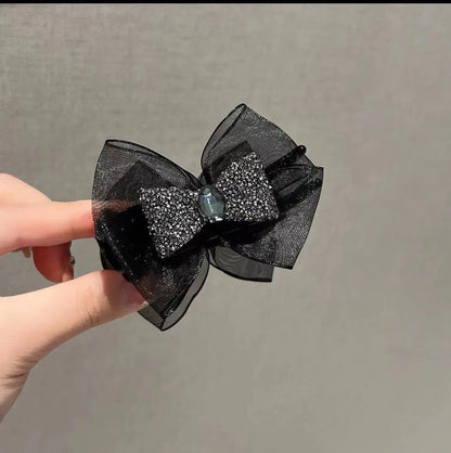 Maruko hairclip women's summer simple temperament, flower mesh, the back of the head, grab the clip pan hairpin