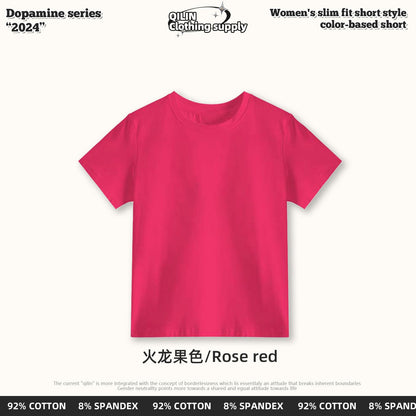 Neck shoulder short sleeve t-shirt explosive top new cotton slim low basic women's summer