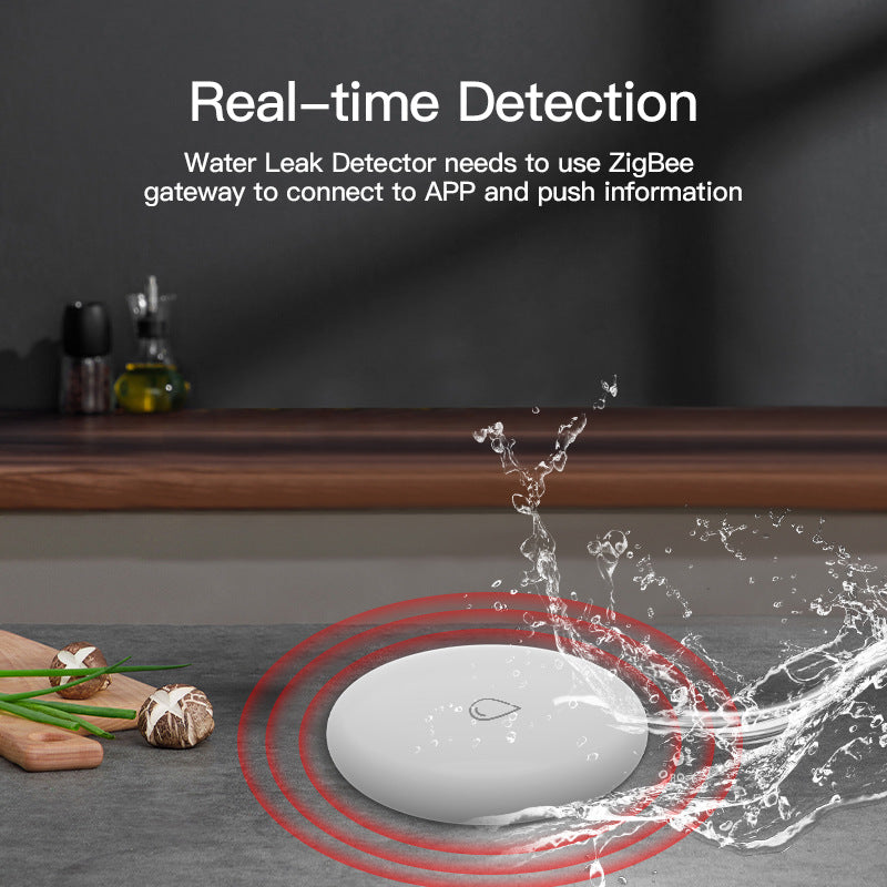 Tuya Zigbee Water Immersion Sensor, Wireless Water Sensor, Water Leakage Detection Alarm, Smart Home Water Level Alarm
