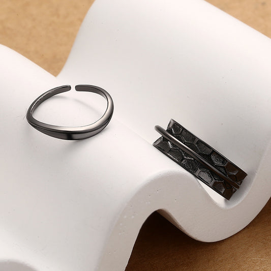 Black Versatile Narrow Original Open Ring