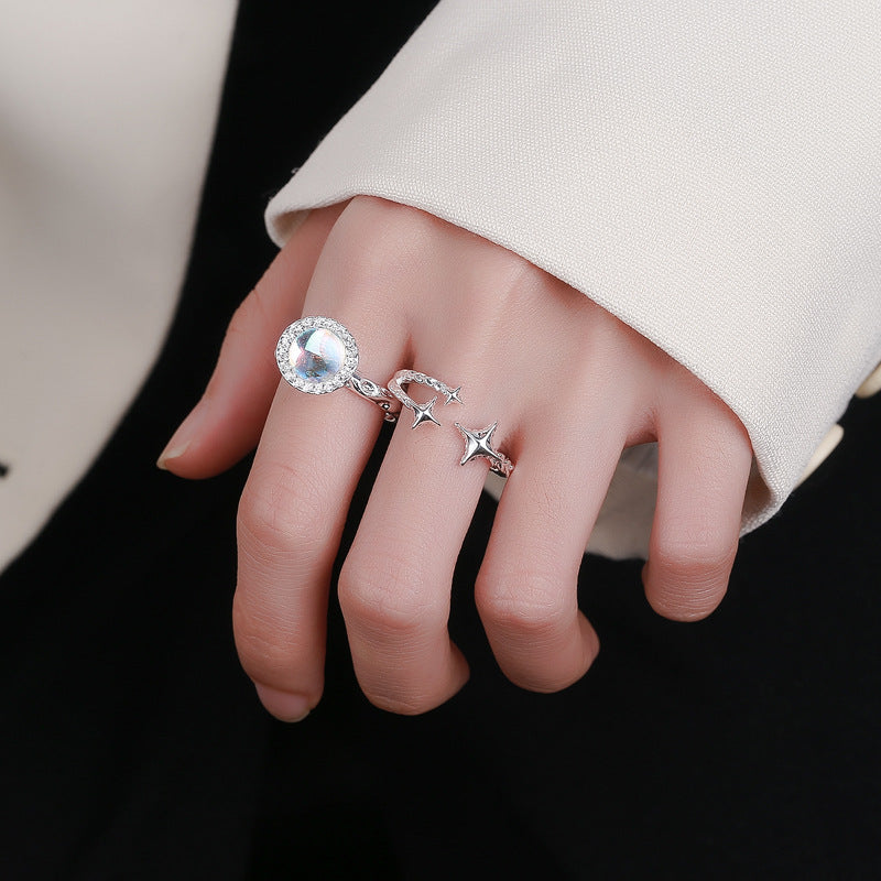 Original star fashion cool girl ins indifferent style niche design sense Internet celebrity personality French opening index finger ring