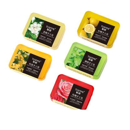Tianmi 90g series jasmine rose mint osmanthus lemon honey essential oil soap deep cleansing face wash