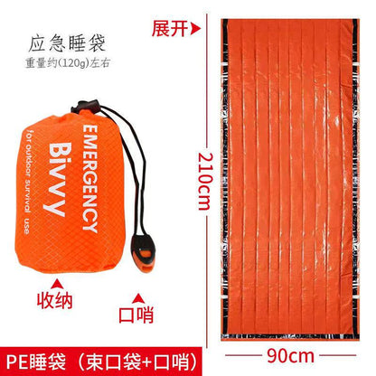 Support cross-border consignment of labeled outdoor emergency sleeping bags, portable survival raincoats, hiking, camping, and thermal insulation raincoats