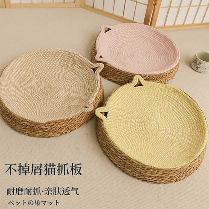 Rattan cat nest cotton rope all seasons universal cat scratching post pet bed mat Internet celebrity cool nest washable nest grinding claw cat
