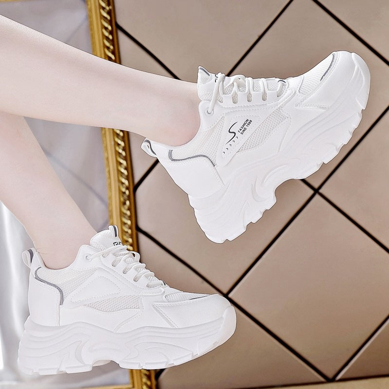 inner height increase white shoes women's versatile summer dad shoes breathable casual spring and autumn sneakers