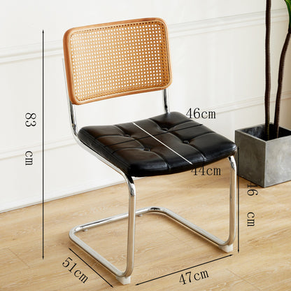 A piece of rattan chair ins wind leather medieval chair retro home rattan dining chair Nordic balcony backrest chair