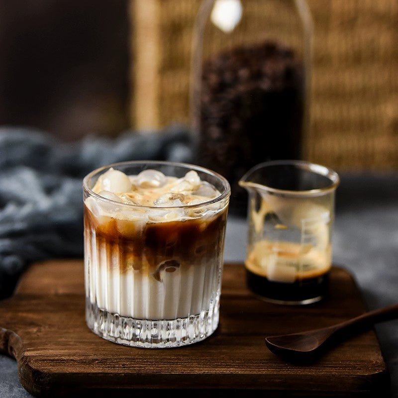 Classical Vertical Striped Whiskey Glass Wine Glass Iced Coffee Cup American Latte Coffee Cup Striped Wine Glass Water Cup