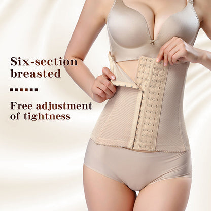 Mesh six-breasted belly belt body sculpting clothes postpartum belly reduction restraint waist belt waist belt waist clip