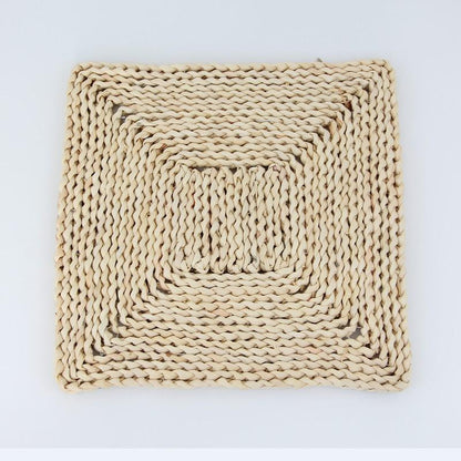 Japanese-style home natural corn husk handmade straw woven tea mat table mat heat-resistant casserole mat plate cup placemat