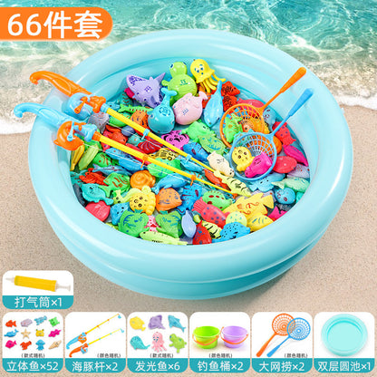 Strictly select boys, age puzzle fishing, toy pool, magnetic sucking baby, female early education, fishing sister and brother toys, children's gifts