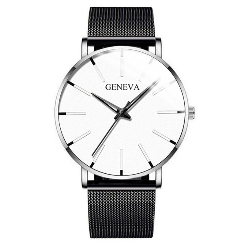 fashion blue needle men's watch men's watch quartz watch mesh belt spot one piece