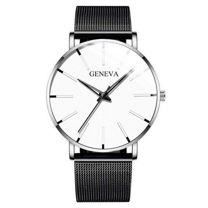 fashion blue needle men's watch men's watch quartz watch mesh belt spot one piece