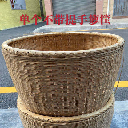 Bamboo woven product basket basket festive grain supermarket restaurant display small and large happy event washing rice bamboo basket