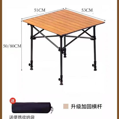 Outdoor Folding Table Metal Egg Roll Table Portable Camping Picnic Table Setting Table Camping Barbecue Self Drive Tour