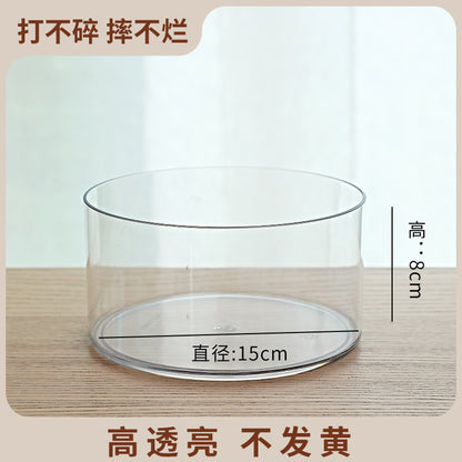 Transparent square jar vase, water culture, green plant, white palm, succulent, square cup, flower arrangement, hydroponic flower pot, tabletop simple ornament, florist