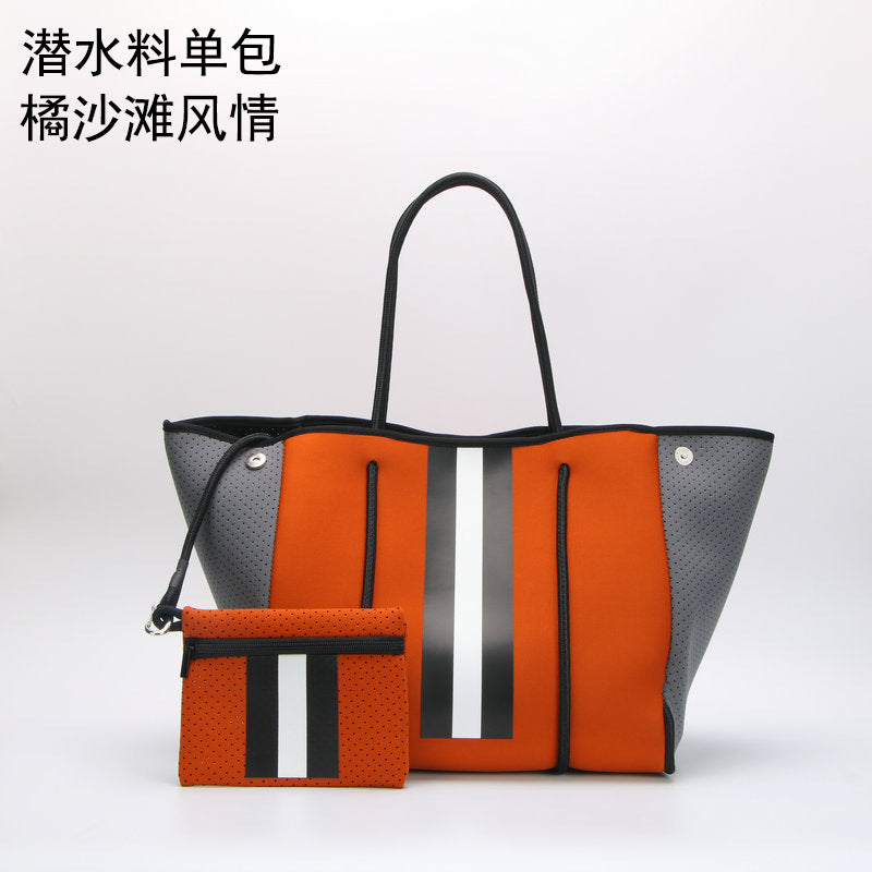 Self-supporting punching diving material beach bag mother bag manufacturer large capacity ladies beach bag