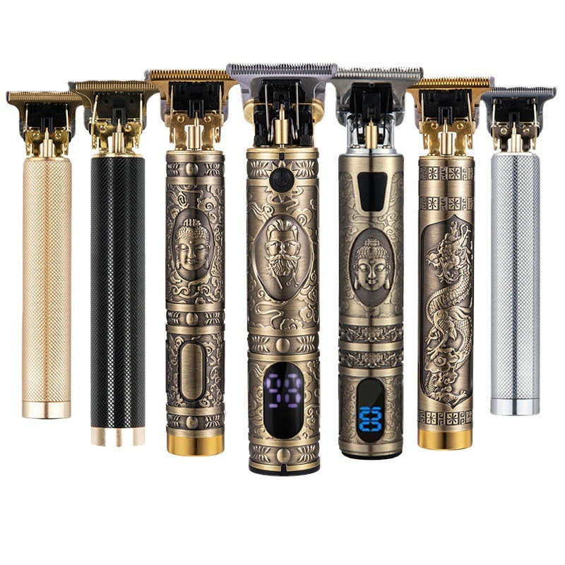 Hair clipper electric household shaved head electric clipper retro oil head charging engraving electric hair clipper cross border haircut clipper