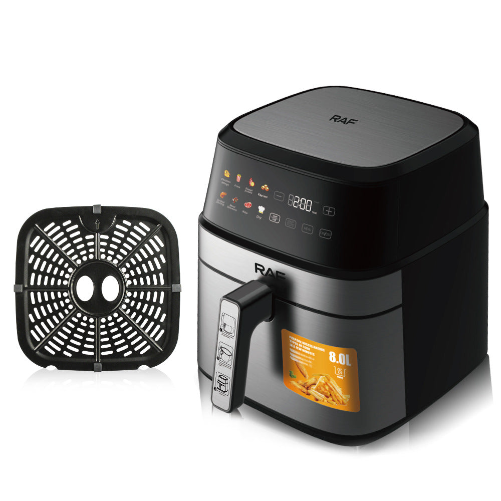 RAF European standard home air fryer large capacity electronic touch screen smoke-free French fries electromechanical fryer French fries 8L