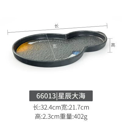 Melamine plate Japanese-style plastic barbecue plate imitation porcelain round flat plate barbecue plate restaurant hot pot tableware dish