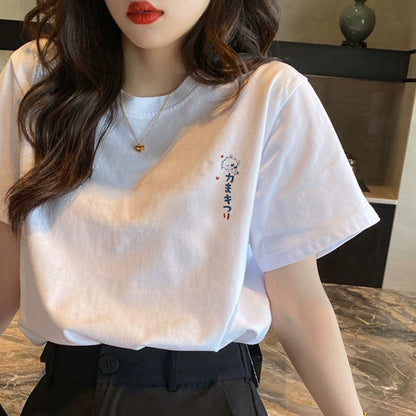 Clearance to pick up leaks~ The counter withdraws the last order foreign trade women's clothing summer new niche letter printing short-sleeved T-shirt women's fashion