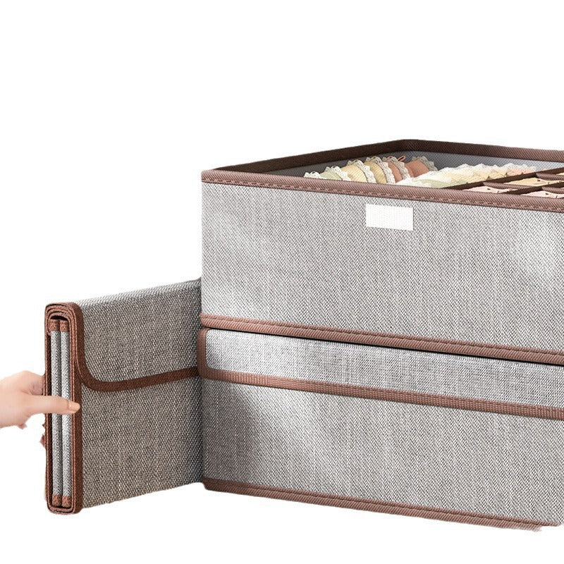 Cotton and linen underwear storage box, home student dormitory, socks and underwear three-in-one drawer separation and organizer box