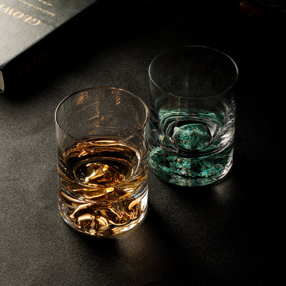 Whiskey glass wine glass creative ice mountain snow mountain cup Jinshan thick bottom bar special spirits glass foreign wine cup